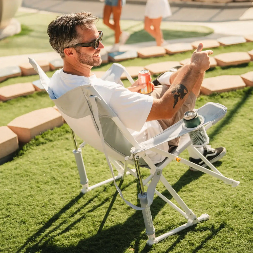 Patented Spring-Action Comfort Pro Rocker XL - Choice 107 - Heavy-Duty Kickback Rocker with Beverage Holder Detail