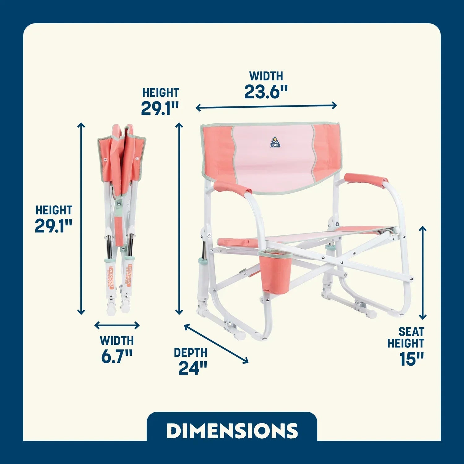Patented Spring-Action Grab & Go Rocker - Choice 551 - RoadTrip Rocker Smooth Motion Camp Chair Detail