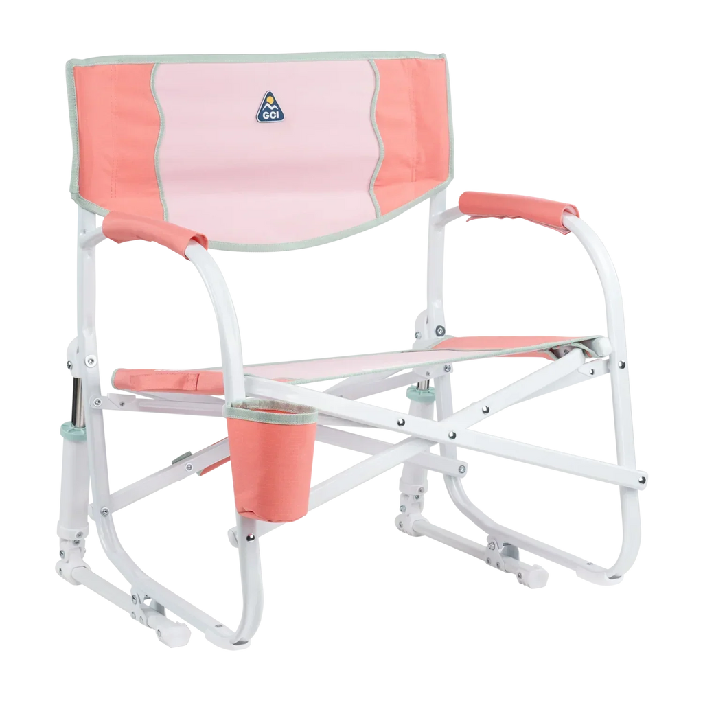 Patented Spring-Action Grab & Go Rocker - Choice 551 - RoadTrip Rocker Smooth Motion Camp Chair - Coral