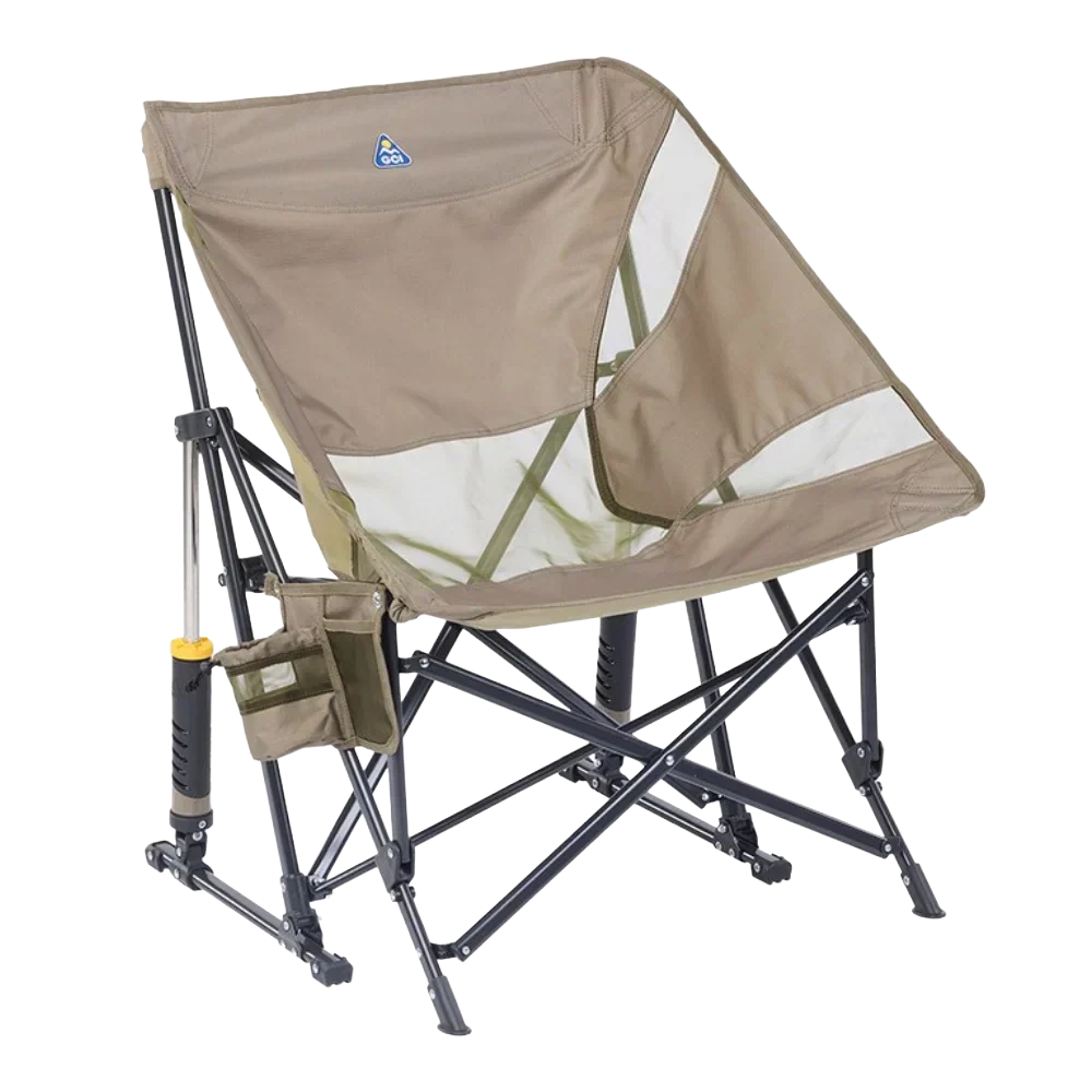 Patented Spring-Action Pod Rocker Elite - Choice 832 - Patented Spring-Action Rocking Chair for Camping - Aged Fatigue