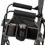 Premium All-Weather Stowaway Rocker with Side Table - Choice 253 - Heavy-Duty Kickback Rocker with Beverage Holder Detail