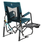Premium All-Weather Stowaway Rocker with Side Table - Choice 253 - Heavy-Duty Kickback Rocker with Beverage Holder Detail