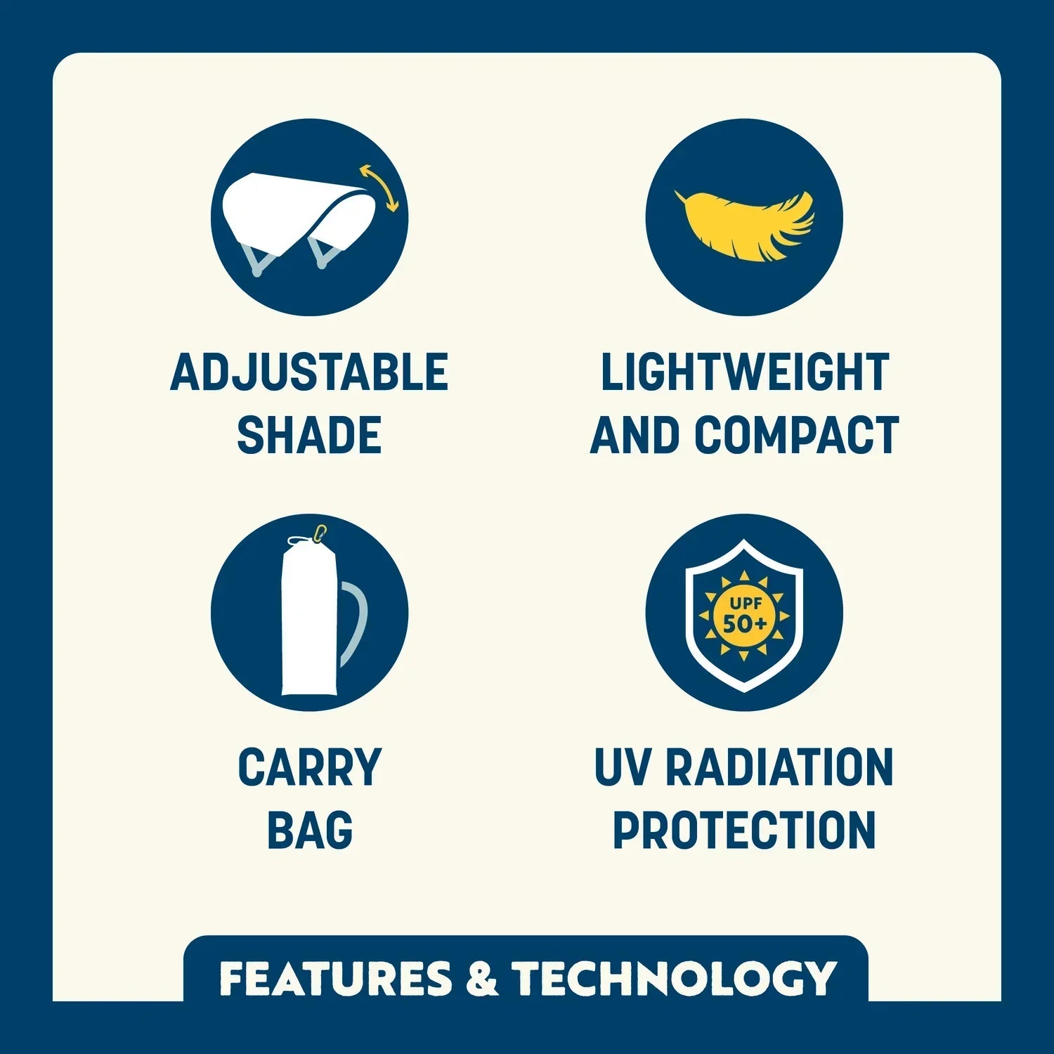 Premium All-Weather SunShade Accessory - USA Anniversary Deluxe - Choice 917 - Instant Sunshade Umbrella for Tailgating Detail